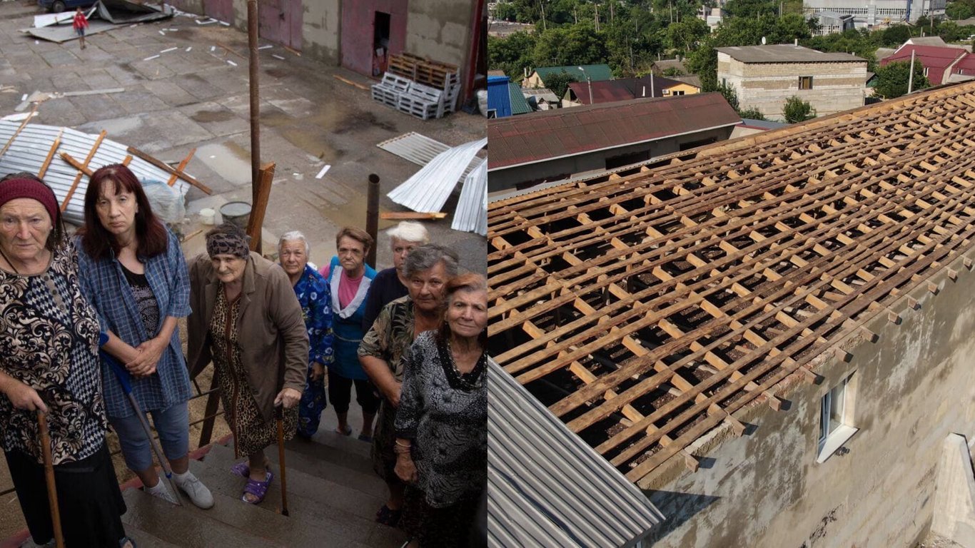 Руйнівні наслідки стихії в Одесі 22 липня - у будинку для літніх людей зірвало дах