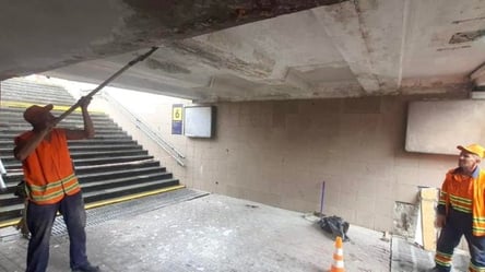 В Киеве коммунальщики начали ремонт в подземном переходе станции метро "Харьковская" - 285x160