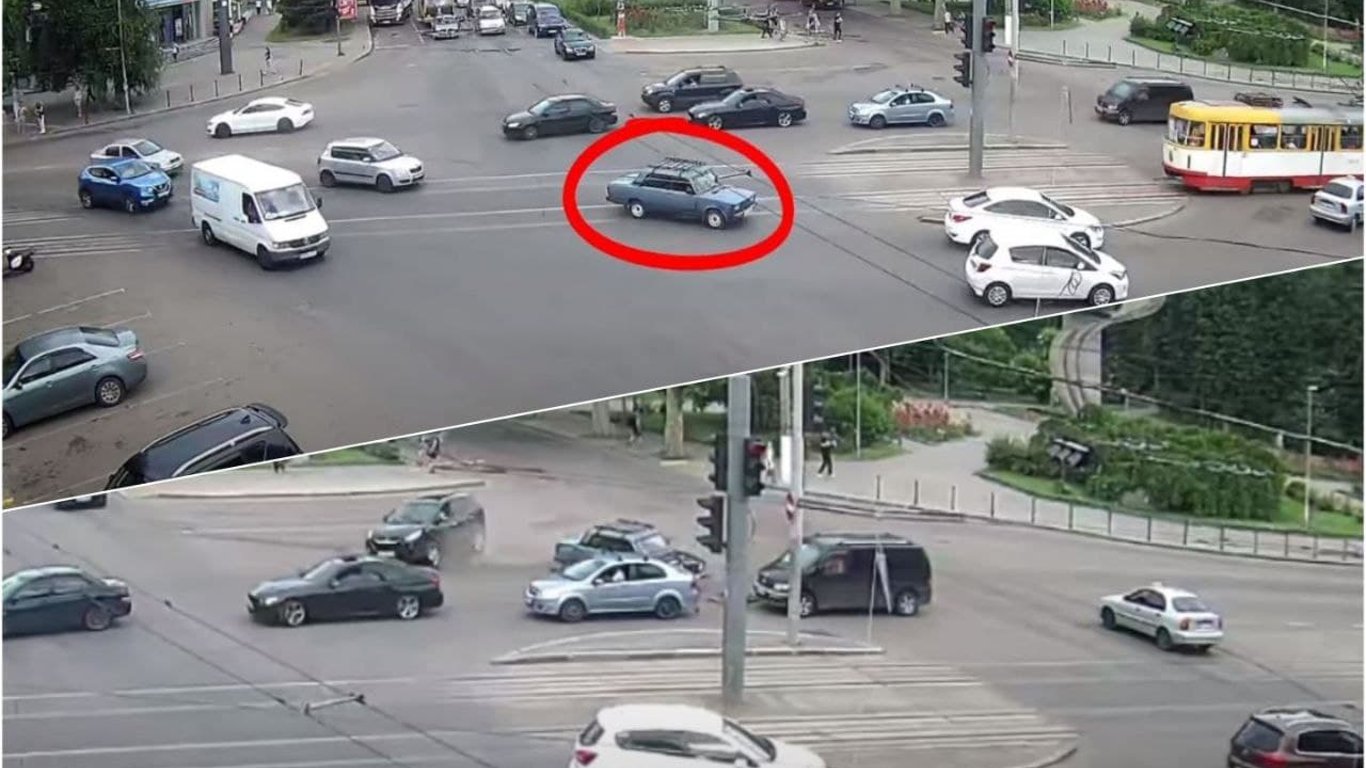 В Одесі Hyundai влетів у ВАЗ, який повертав у забороненому місці - Відео