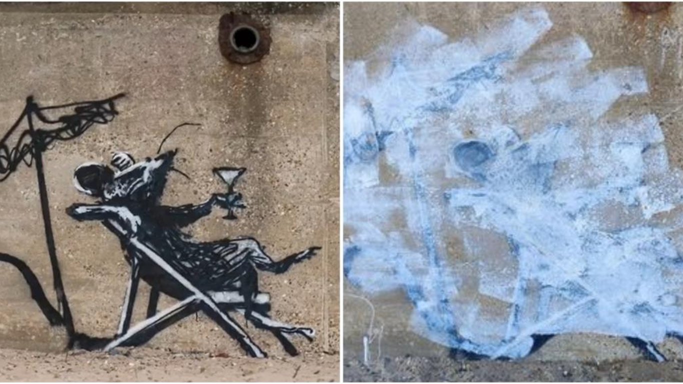 Вандали зафарбували малюнок Бенксі в Лоустофте