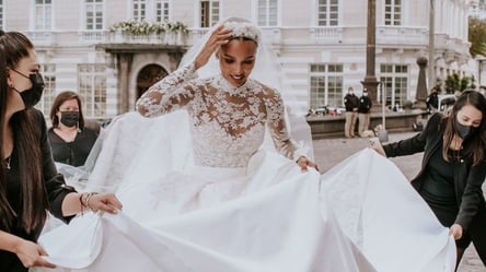 Самые красивые свадебные платья звезд 2021: топ-6 роскошных образов - 285x160