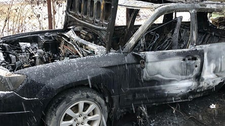Вигорів дотла: в Ужгороді невідомі спалили автівку журналіста та його дружини - 285x160