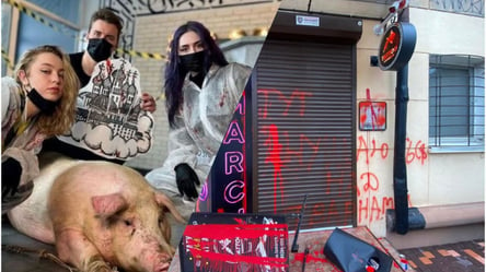 Татуированная свинья: в Одессе филиал скандального тату-салона залили "кровью". Фото - 285x160