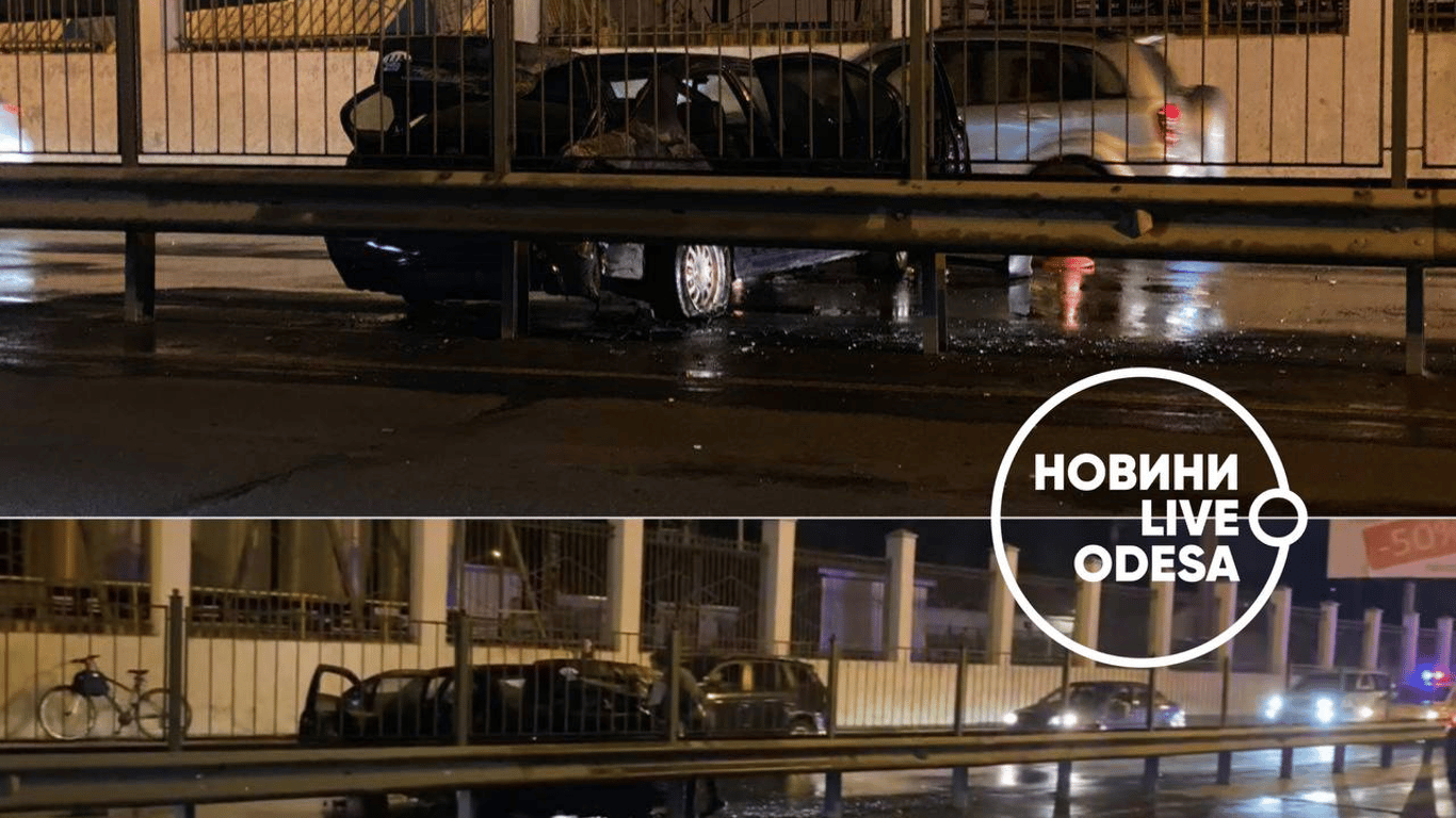 В Одесі відкритим полум'ям горіла автівка посеред дороги