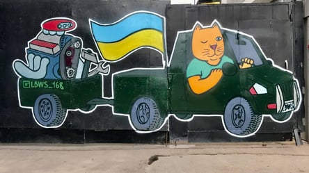 "Котик на джипе": в Одессе появился новый мурал - 285x160