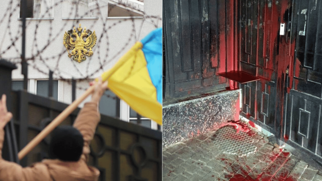 В Одессе забросали консульство РФ краской - полиция начала расследование