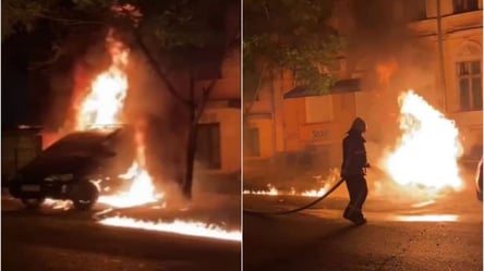 В Одессе горящий альфатор чуть не сжег два минибуса. Видео - 285x160