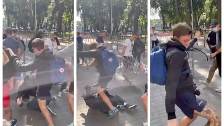 Били ногами по голове и спине: неизвестные напали на журналиста в центре Киева. Видео - 285x160