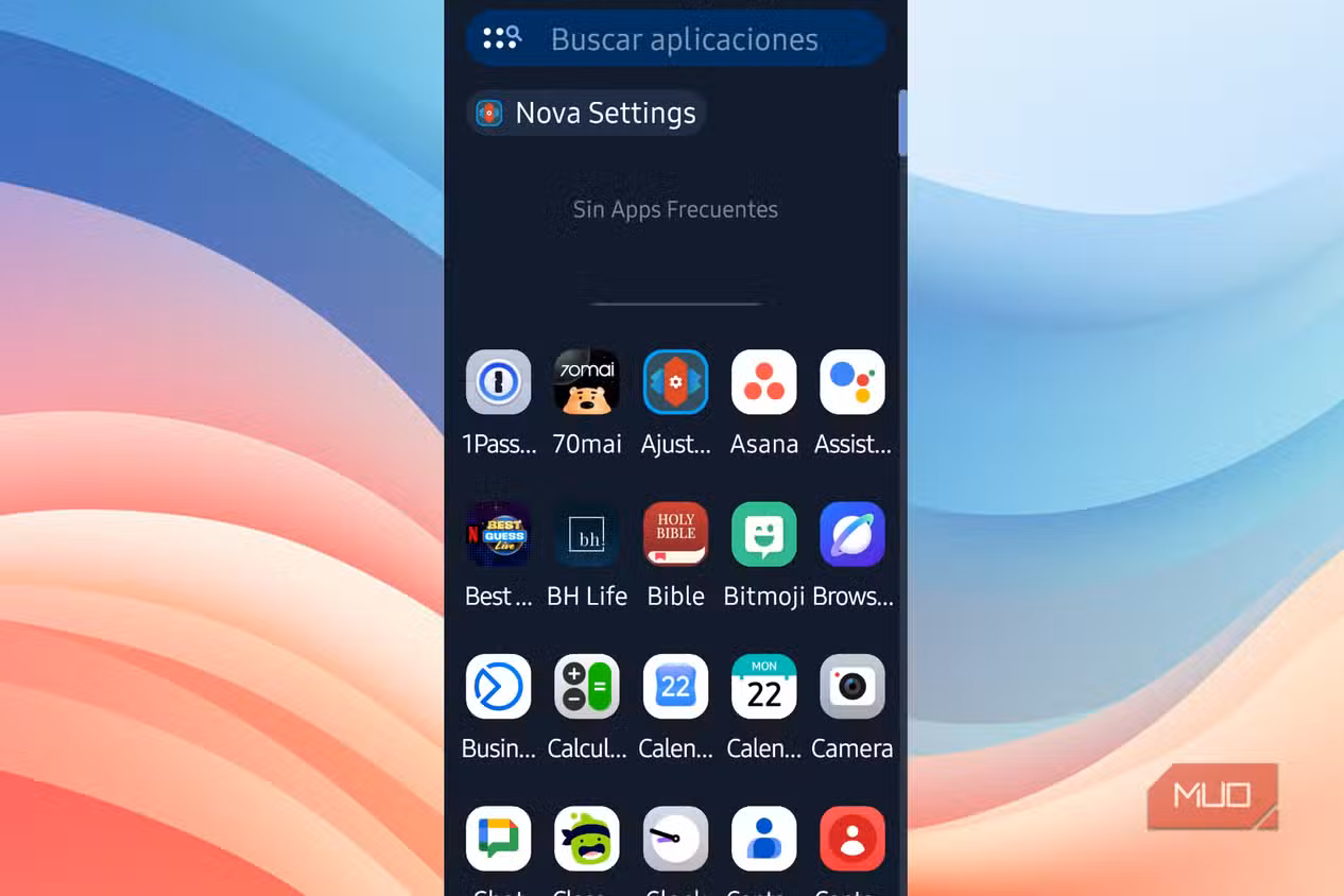 Меню приложений Nova Launcher
